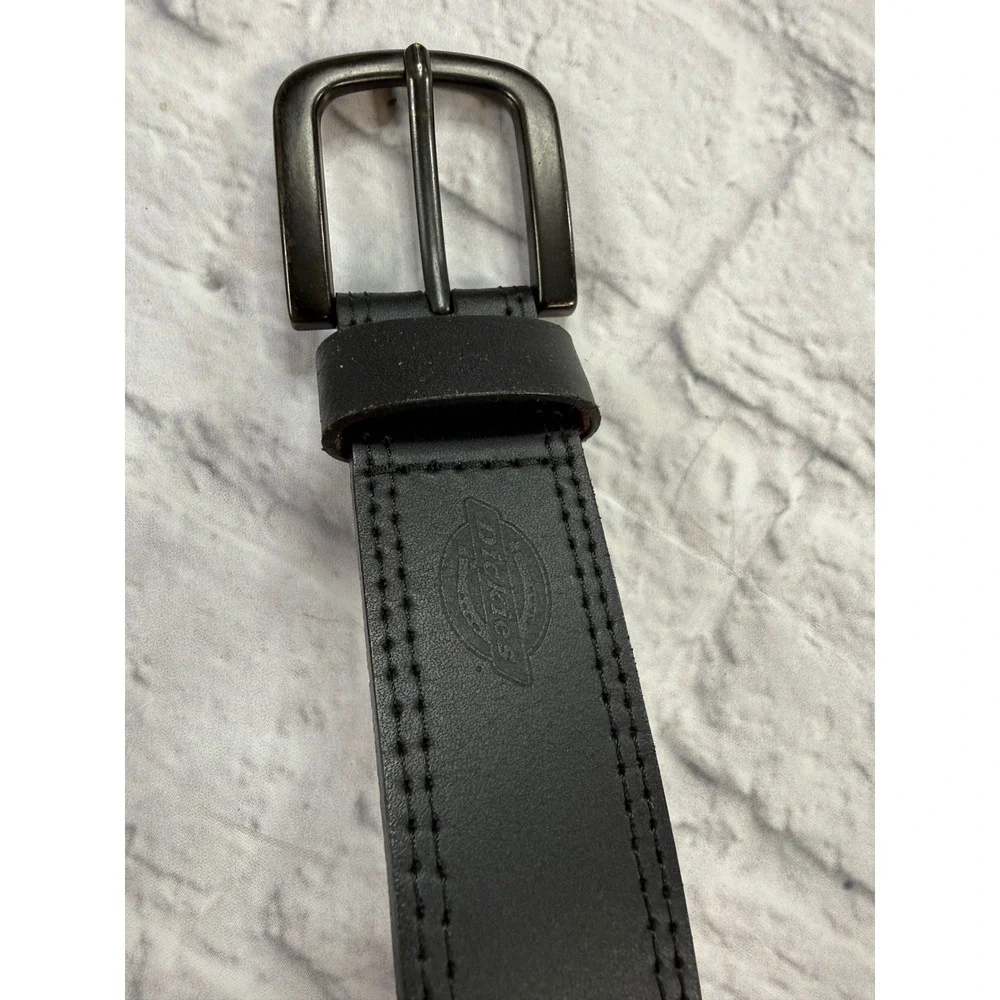 Dickies Leather Belt Mens Size 40 Black Excellent Double Stitched Workwear